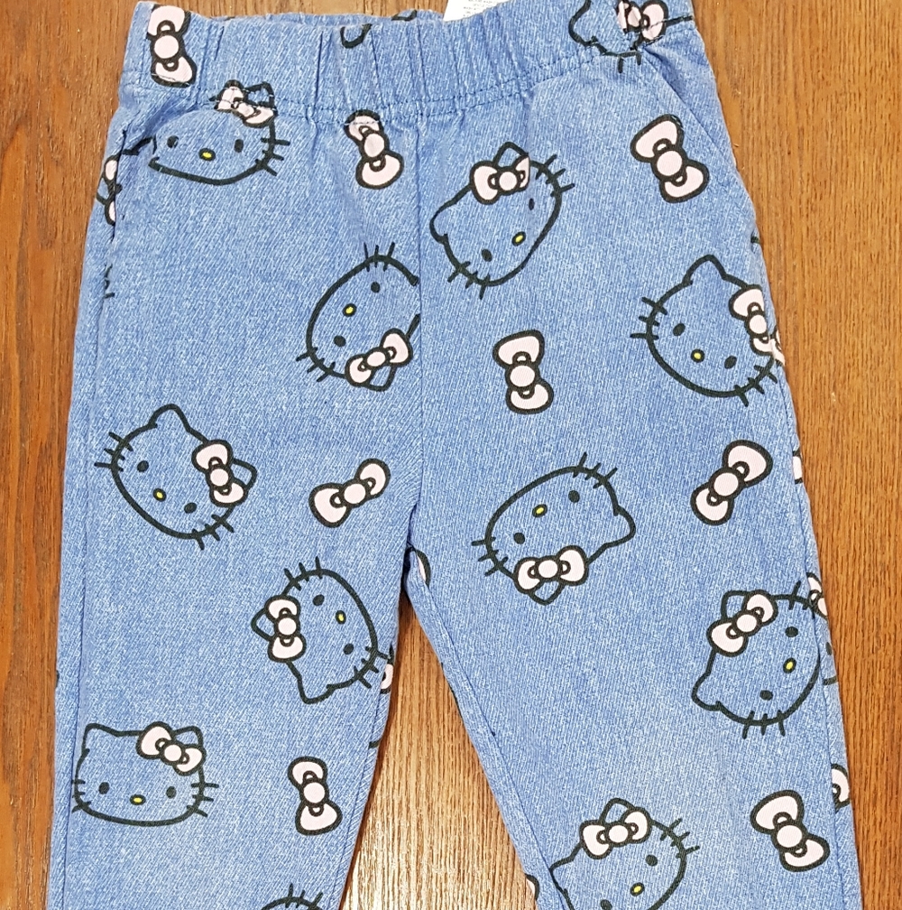 Hello Kitty Light Blue Jeggings with Pink Bow Accent